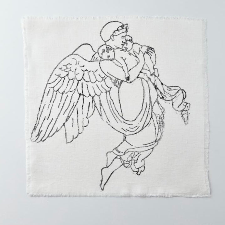 Set of 4 Square Linen Napkins - Relief Pure