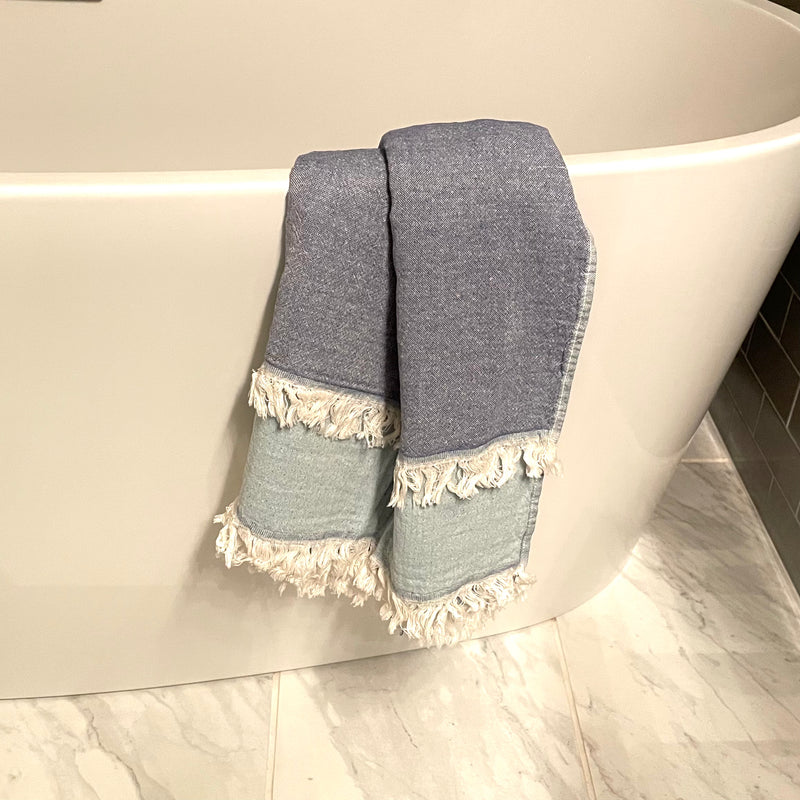 Peshtemal INDIGO/LIGHT GREEN (Reversible)