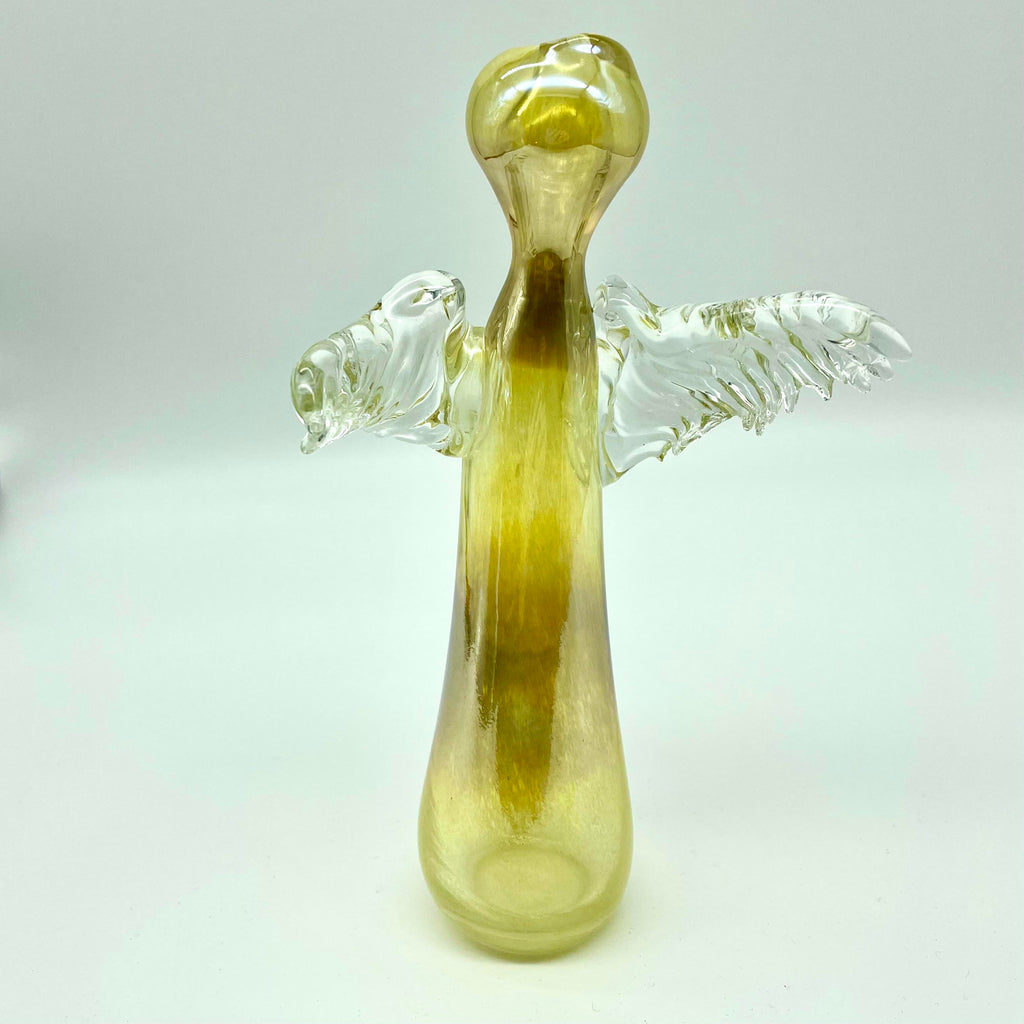 HAND BLOWN GLASS ANGEL - GOLD (Large)