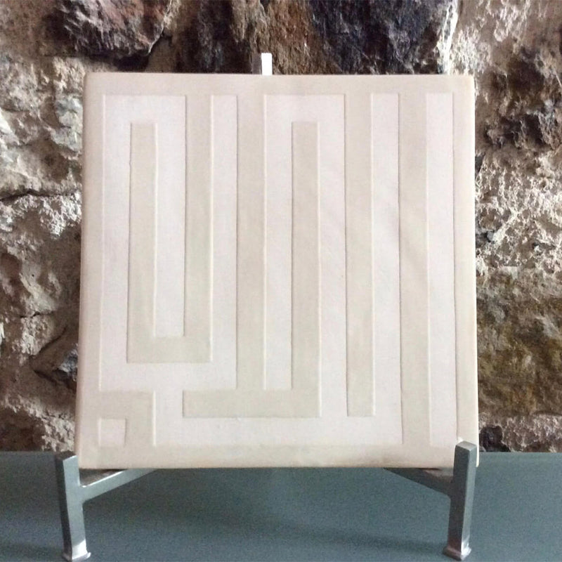 Calligraphy Tile White on White - LOVE