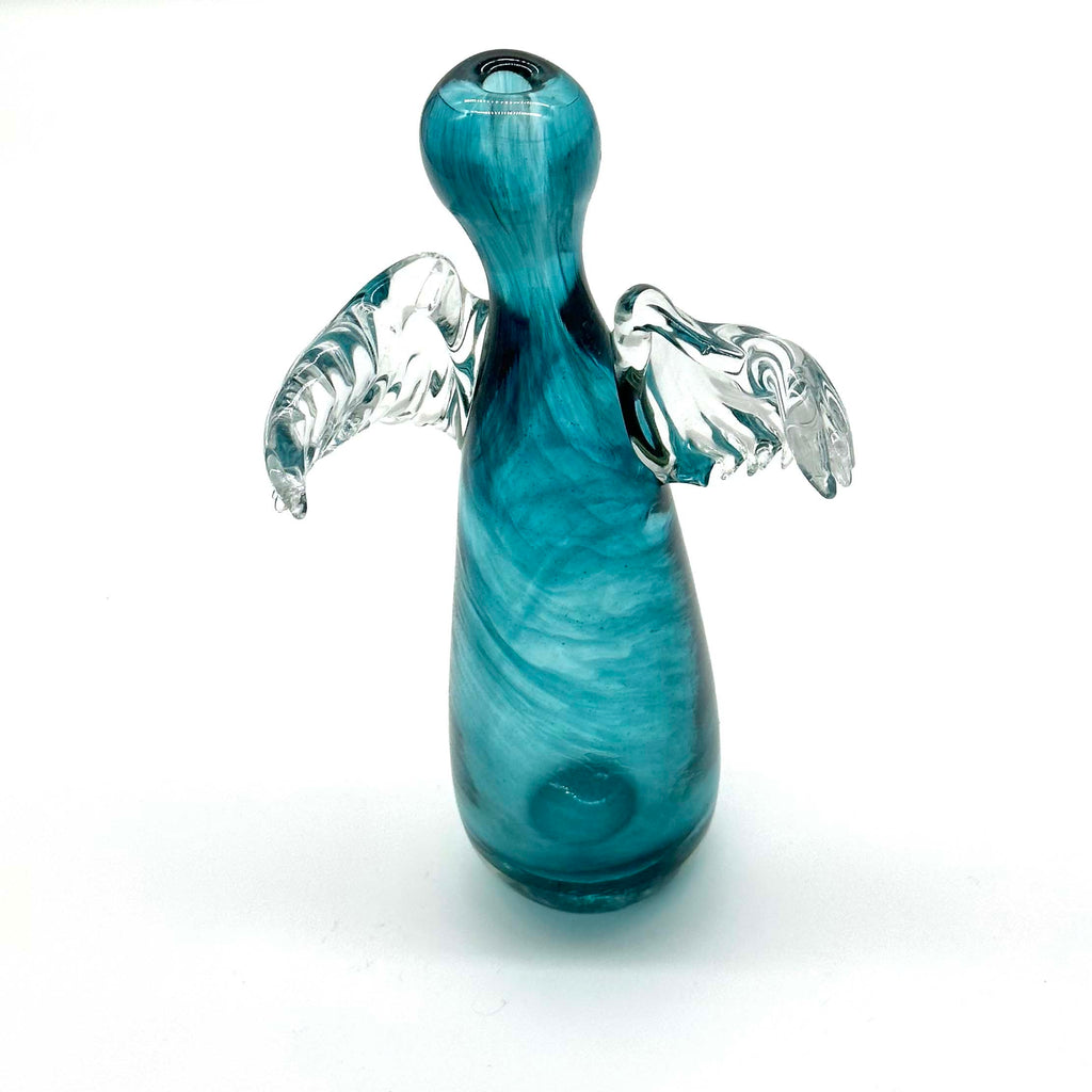 HAND BLOWN GLASS ANGEL - TURQUOISE BODY (Small)