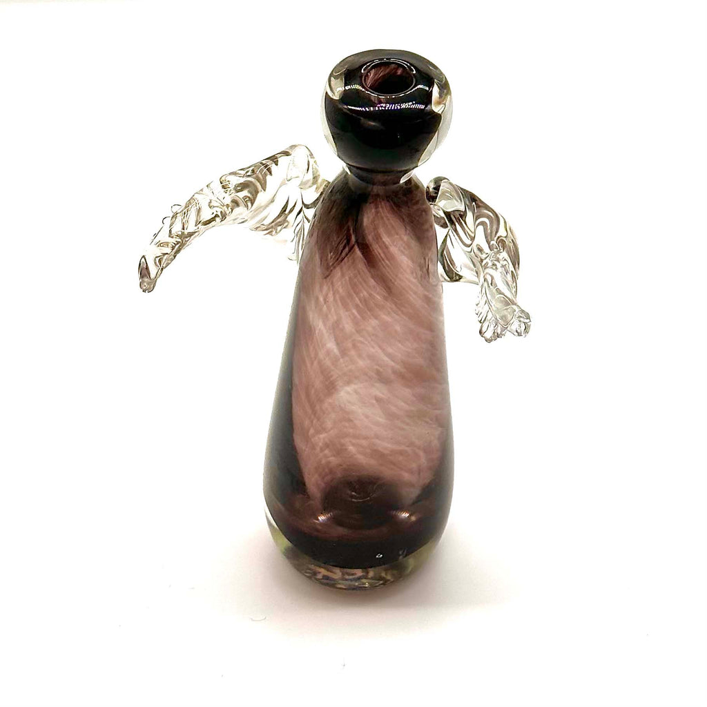 HAND BLOWN GLASS ANGEL - PURPLE BODY (Small)