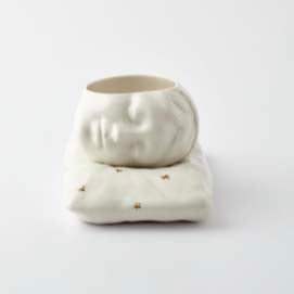 LIMOGES PORCELAIN - Sleeping Beauty w/Pillow (Small) & 24K Gold Gilded Stars