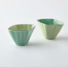 LIMOGES PORCELAIN - ENKI GREEN SET of 2