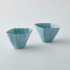 LIMOGES PORCELAIN - ENKI BLUE SET of 2