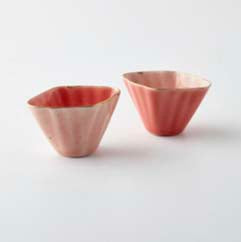 LIMOGES PORCELAIN - ENKI  PINK SET of 2