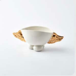 LIMOGES PORCELAIN - WINGED BOWL