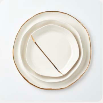 LIMOGES PORCELAIN - NUAJ PLATE SET of 3