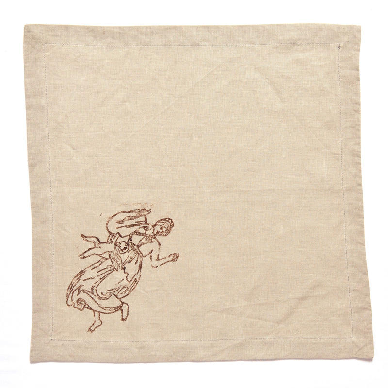 Set of 4 Square Linen Napkins - Relief Harp