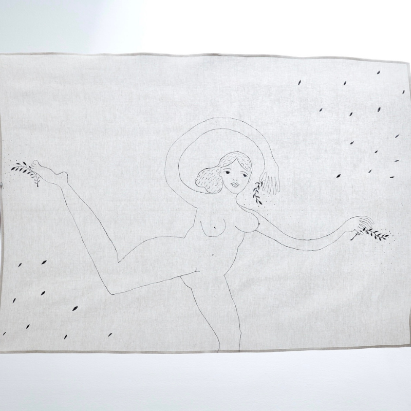 Rectangular Linen Tablecloth - Dance