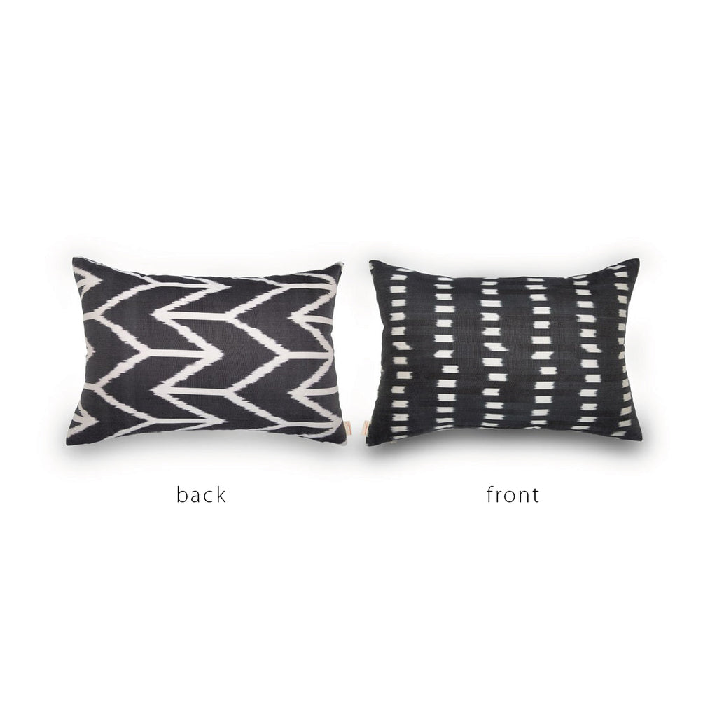 CREAM/BLACK ARROWS IKAT Pillow