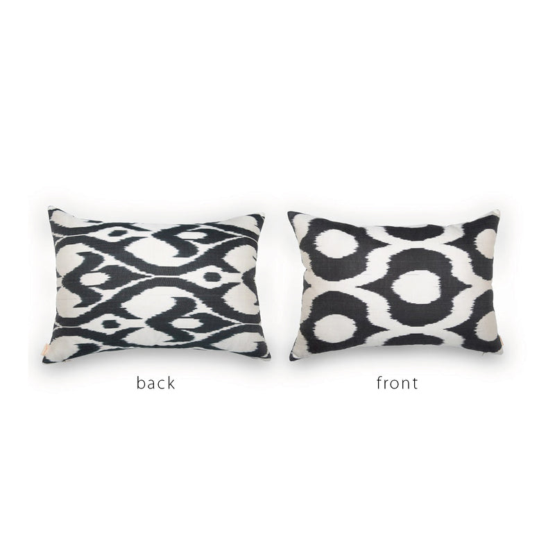 CREAM/BLACK IKAT Pillow