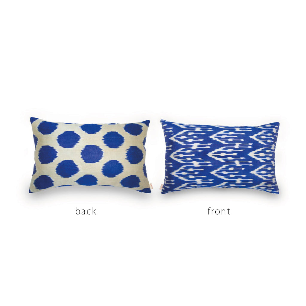 ROYAL BLUE/CREAM IKAT Pillow