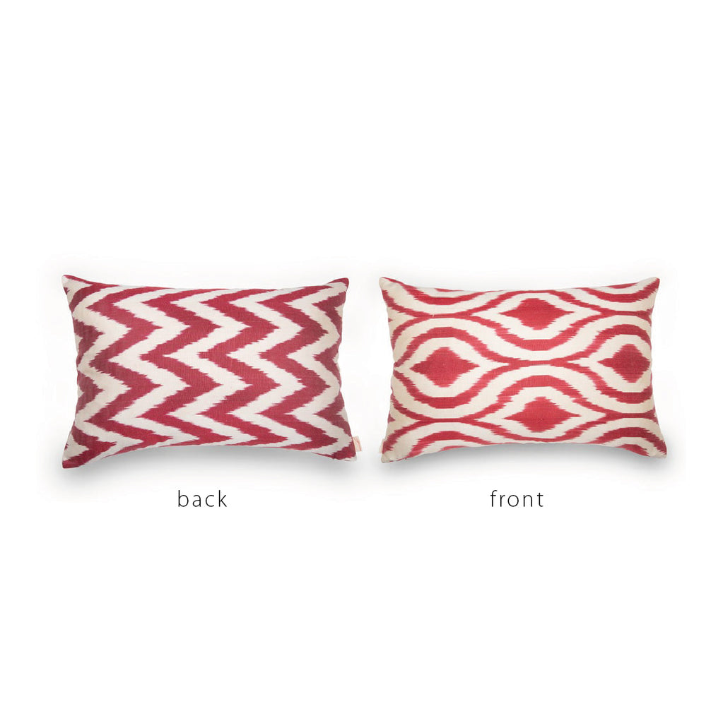 CREAM/CORAL HERRINGBONE IKAT Pillow