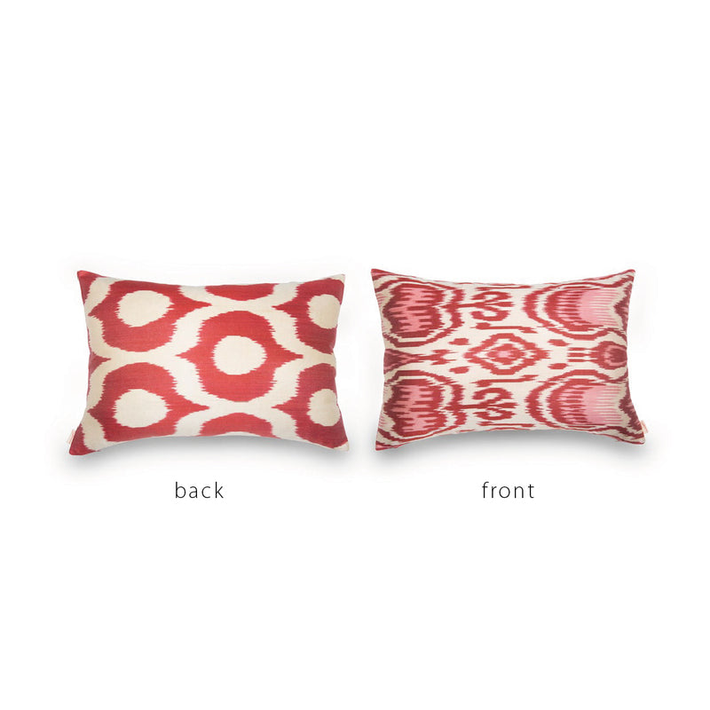 CORAL/PINK/CREAM IKAT Pillow