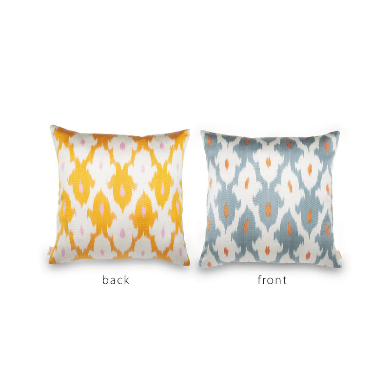 ORANGE/GRAY/WHITE/PINK IKAT Pillow